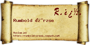 Rumbold Örzse névjegykártya
